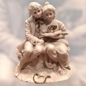 Vintage Style Romantic Couple Figurine 5” Porcelain Look